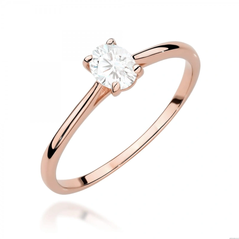 Pierścionek W0581 Diament Laboratoryjny 0,30ct różowe złoto