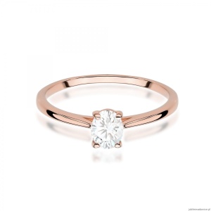 Pierścionek W0581 Diament Laboratoryjny 0,30ct różowe złoto