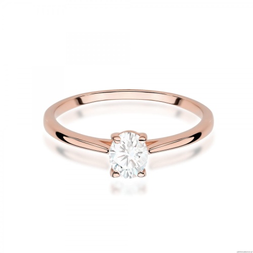 Pierścionek W0581 Diament Laboratoryjny 0,30ct różowe złoto