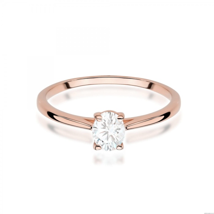 Pierścionek W0581 Diament Laboratoryjny 0,30ct różowe złoto