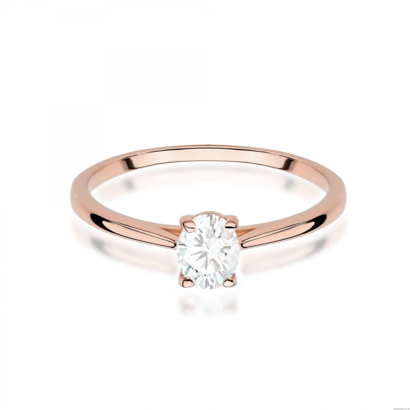 Pierścionek W0581 Diament Laboratoryjny 0,30ct różowe złoto