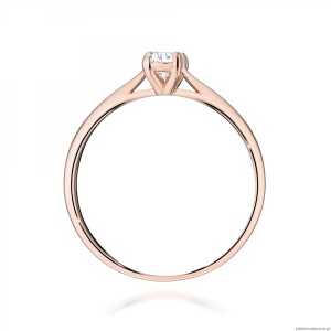 Pierścionek W0581 Diament Laboratoryjny 0,30ct różowe złoto