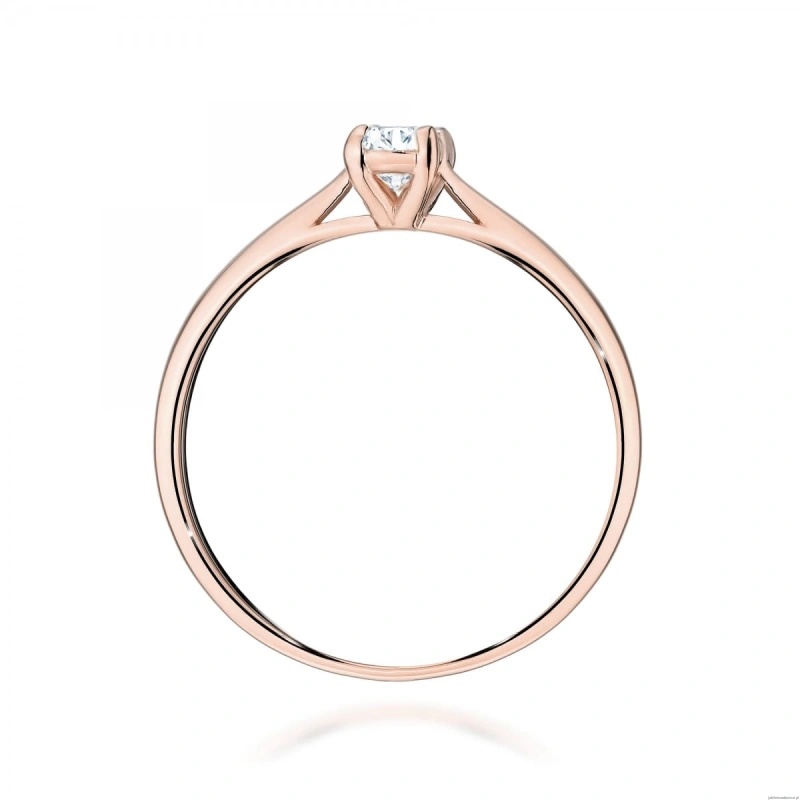 Pierścionek W0581 Diament Laboratoryjny 0,30ct różowe złoto