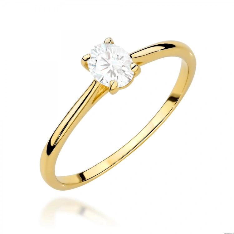 Pierścionek W0581 Diament Laboratoryjny 0,30ct żółte złoto