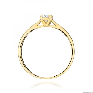 Pierścionek W0581 Diament Laboratoryjny 0,30ct żółte złoto