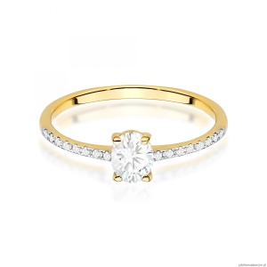 Pierścionek W0582 diament laboratoryjny 0,30ct żółte złoto