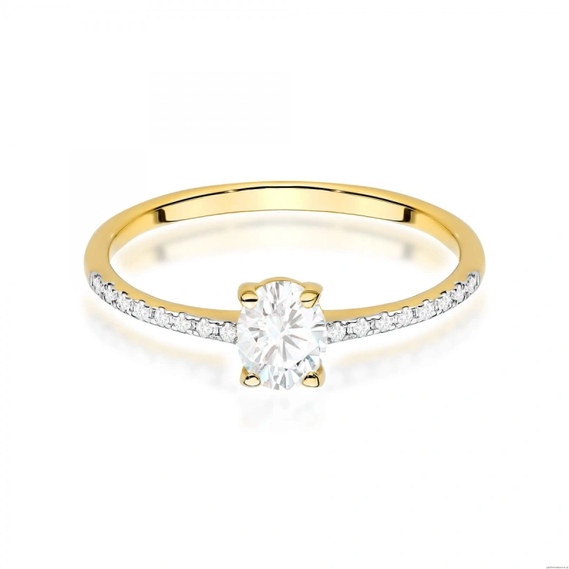 Pierścionek W0582 diament laboratoryjny 0,30ct żółte złoto