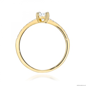 Pierścionek W0582 diament laboratoryjny 0,30ct żółte złoto