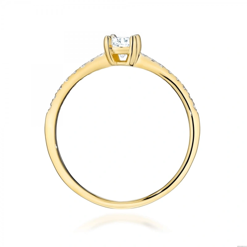 Pierścionek W0582 diament laboratoryjny 0,30ct żółte złoto