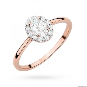 Pierścionek W0583 Diament Laboratoryjny 0,30ct różowe złoto