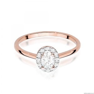 Pierścionek W0583 Diament Laboratoryjny 0,30ct różowe złoto