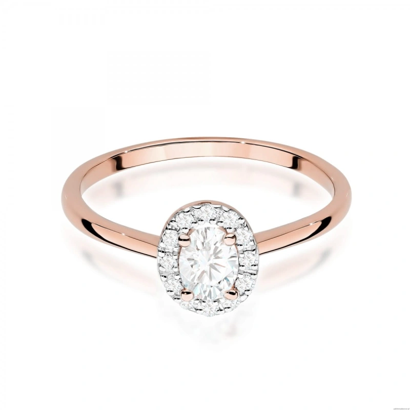 Pierścionek W0583 Diament Laboratoryjny 0,30ct różowe złoto