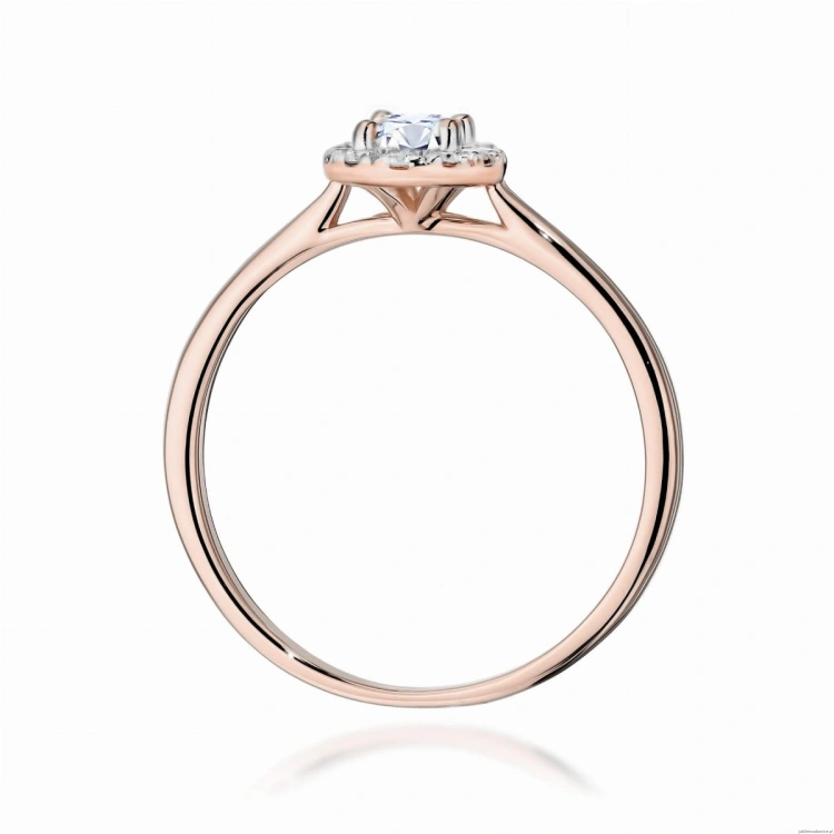 Pierścionek W0583 Diament Laboratoryjny 0,30ct różowe złoto