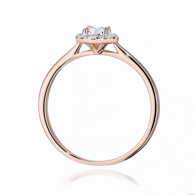 Pierścionek W0583 Diament Laboratoryjny 0,30ct różowe złoto