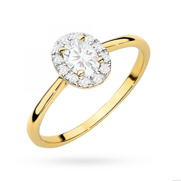 Pierścionek W0583 Diament Laboratoryjny 0,30ct żółte złoto