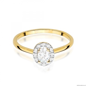 Pierścionek W0583 Diament Laboratoryjny 0,30ct żółte złoto