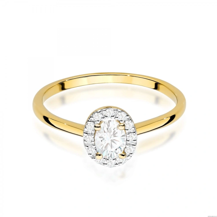 Pierścionek W0583 Diament Laboratoryjny 0,30ct żółte złoto
