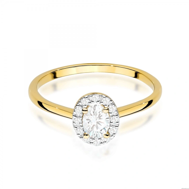 Pierścionek W0583 Diament Laboratoryjny 0,30ct żółte złoto