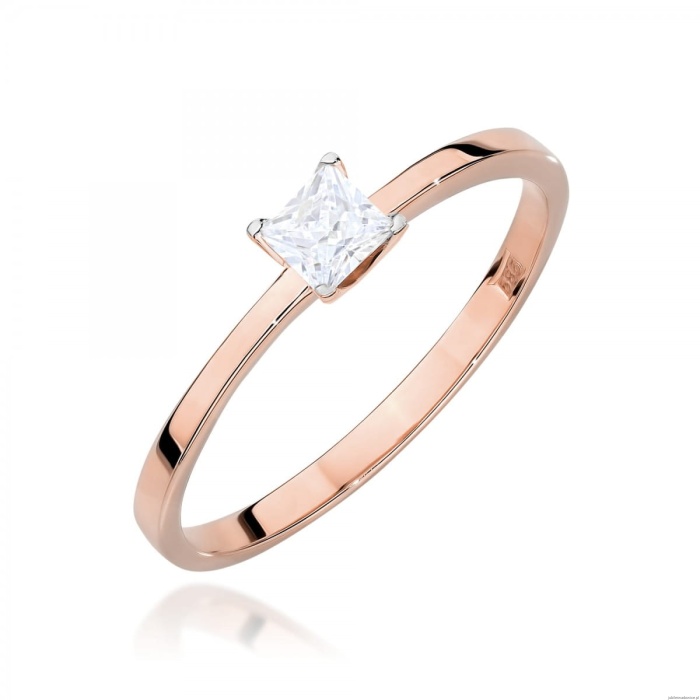 Pierścionek W0587 Diament Laboratoryjny 0,30ct różowe złoto