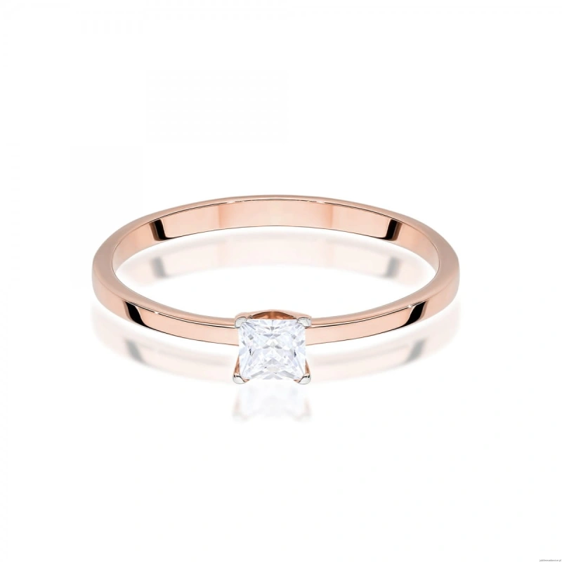 Pierścionek W0587 Diament Laboratoryjny 0,30ct różowe złoto