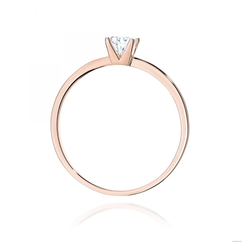 Pierścionek W0587 Diament Laboratoryjny 0,30ct różowe złoto