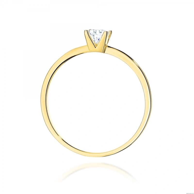 Pierścionek W0587 Diament Laboratoryjny 0,30ct żółte złoto