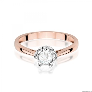 Pierścionek W0605 Diament Laboratoryjny 0,30ct różowe złoto