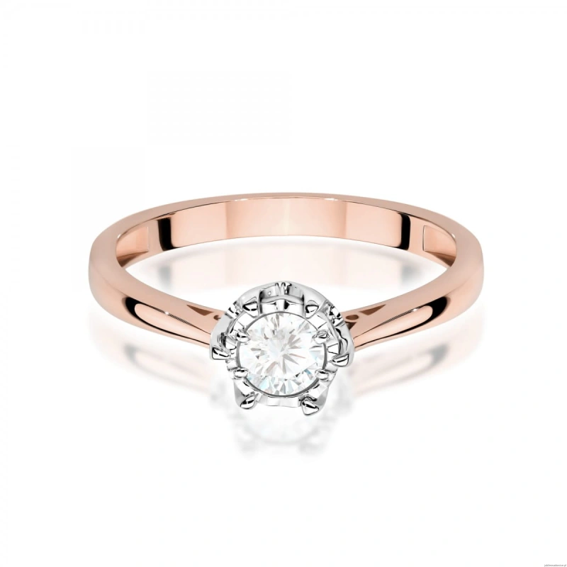 Pierścionek W0605 Diament Laboratoryjny 0,30ct różowe złoto