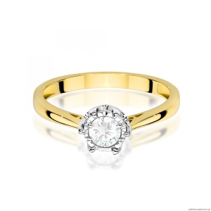 Pierścionek W0605 Diament Laboratoryjny 0,30ct żółte złoto
