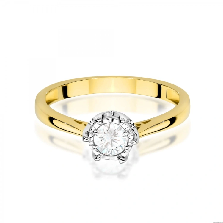 Pierścionek W0605 Diament Laboratoryjny 0,30ct żółte złoto