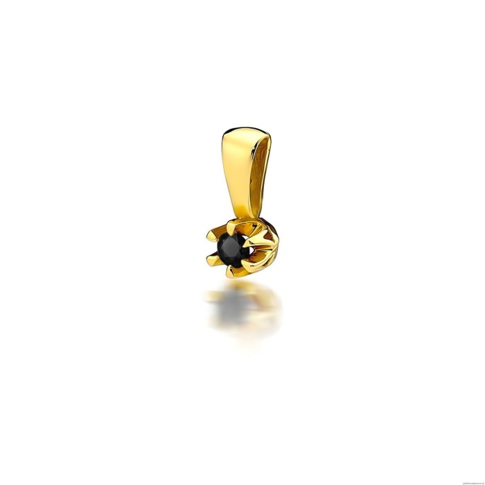 Zawieszka Z0032 Czarny Diament 0,12ct żółte złoto