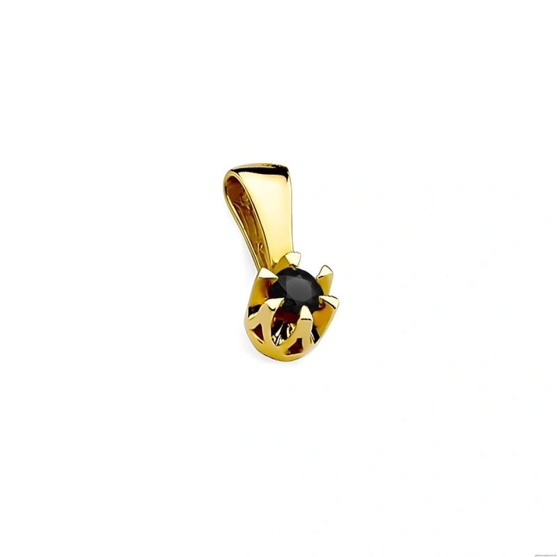 Zawieszka Z0032 Czarny Diament 0,12ct żółte złoto