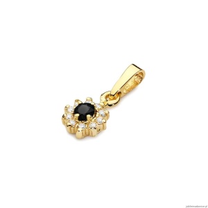 Zawieszka Z0185 Czarny Diament 0,12ct żółte złoto