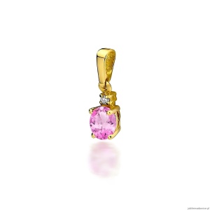 Zawieszka Z0001 Różowy Topaz 0,50ct żółte złoto