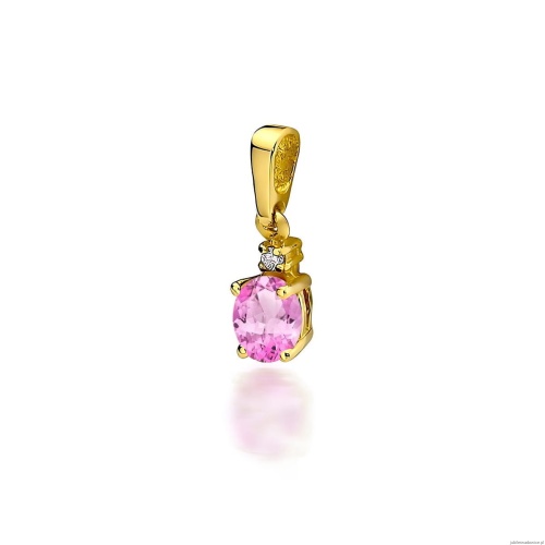 Zawieszka Z0001 Różowy Topaz 0,50ct żółte złoto