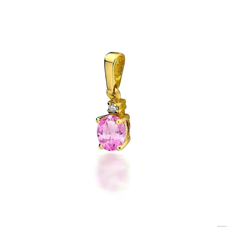Zawieszka Z0001 Różowy Topaz 0,50ct żółte złoto