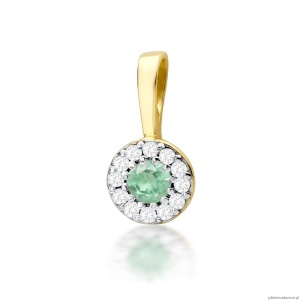 Zawieszka Z0443 Szmaragd 0,15ct żółte złoto