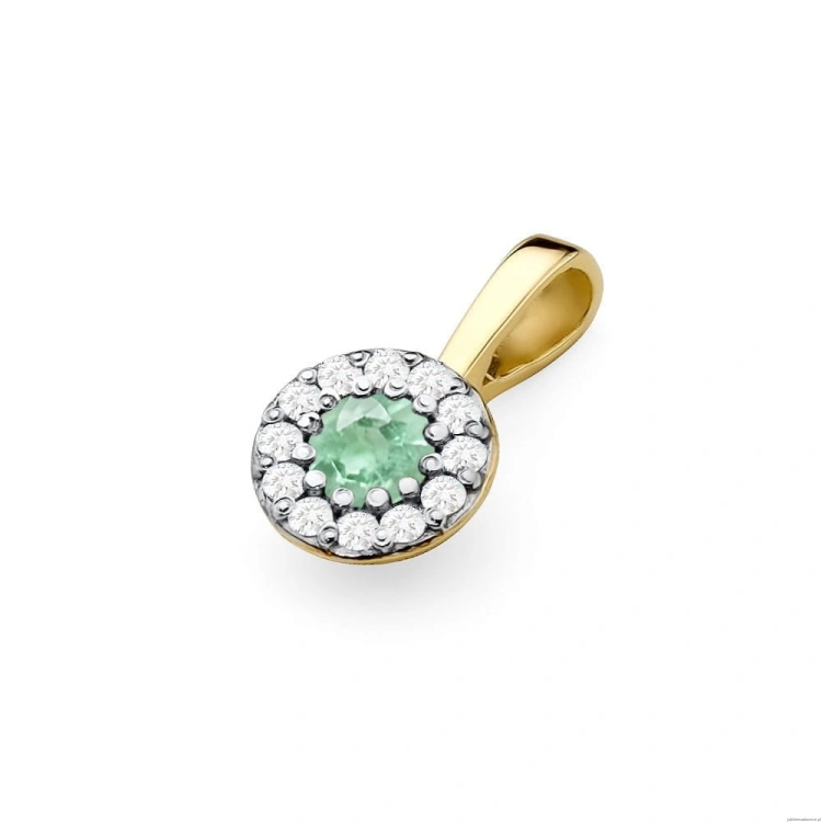 Zawieszka Z0443 Szmaragd 0,15ct żółte złoto