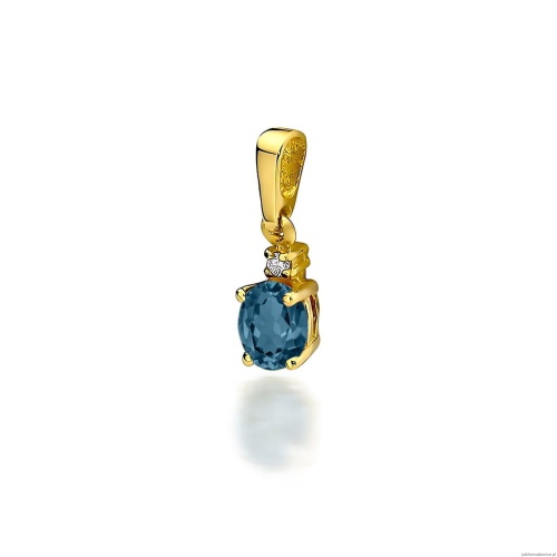 Zawieszka Z0001 Topaz London Blue 0,50ct żółte złoto