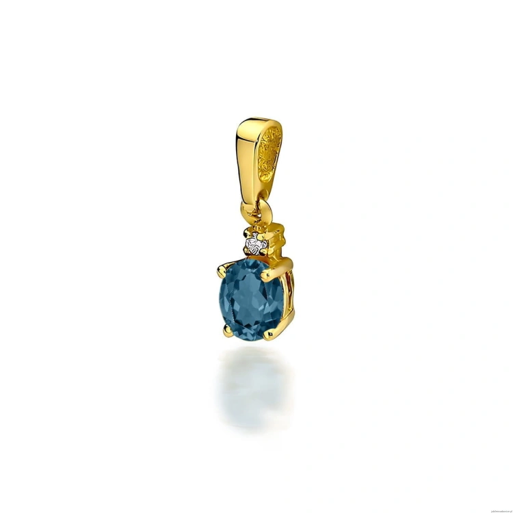 Zawieszka Z0001 Topaz London Blue 0,50ct żółte złoto