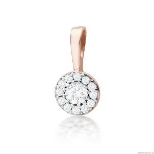 Zawieszka Z0443 Diament 0,12ct różowe złoto