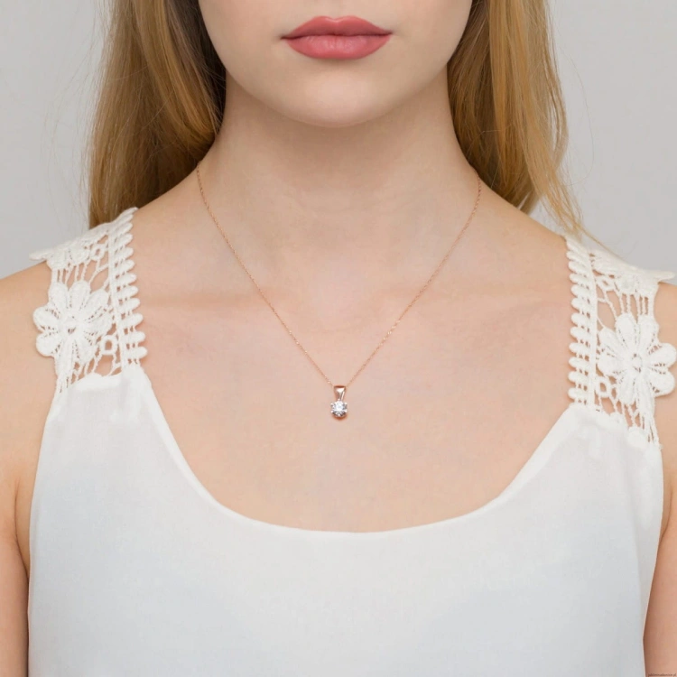 Zawieszka Z0220 Diament 1,00ct różowe złoto