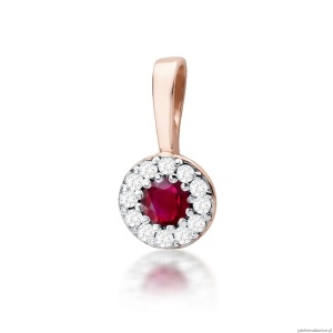 Zawieszka Z0443 Rubin 0,15ct różowe złoto