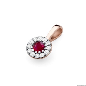 Zawieszka Z0443 Rubin 0,15ct różowe złoto