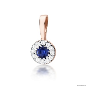 Zawieszka Z0443 Szafir 0,15ct różowe złoto