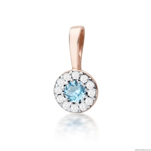 Zawieszka Z0443 Topaz 0,15ct różowe złoto