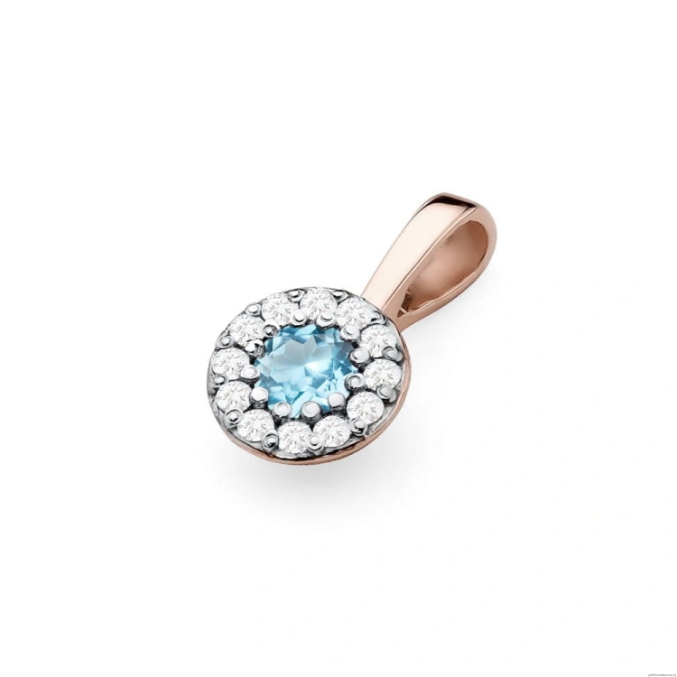 Zawieszka Z0443 Topaz 0,15ct różowe złoto