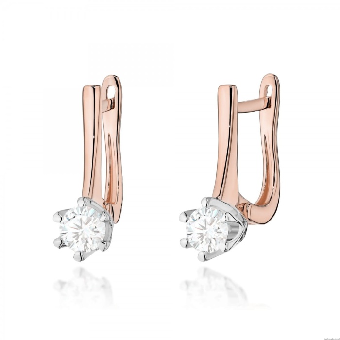 Kolczyki K0520 Diament 2 x 0,30ct różowe złoto