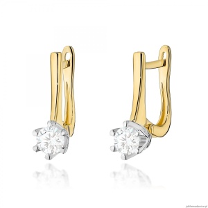 Kolczyki K0520 Diament 2 x 0,30ct żółte złoto