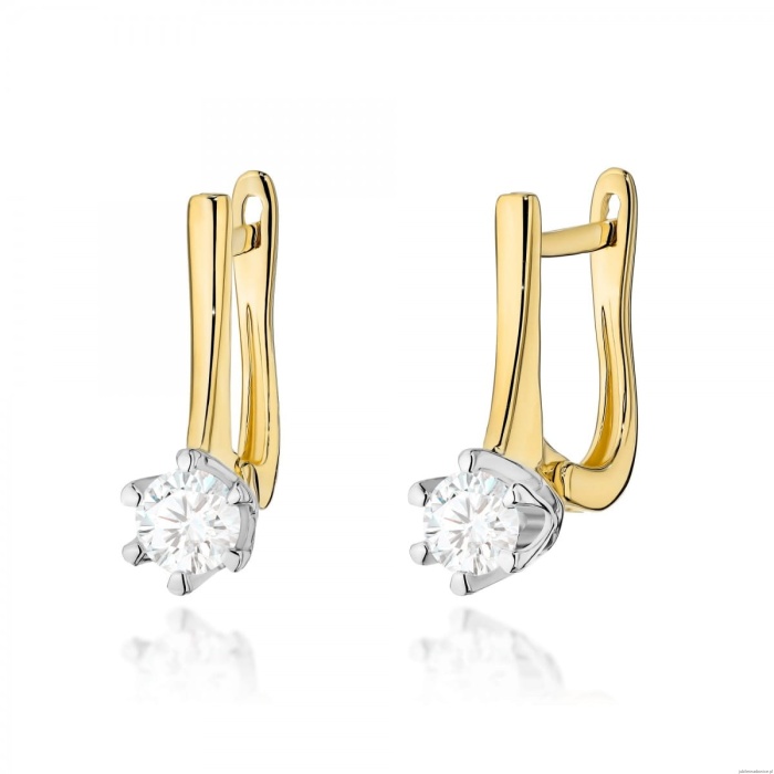 Kolczyki K0520 Diament 2 x 0,30ct żółte złoto